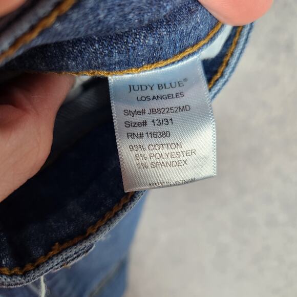 Judy Blue Mid Rise Skinny Jeans Sz 13 31" Medium Wash Pockets Stretch JB82252 - Picture 10 of 16
